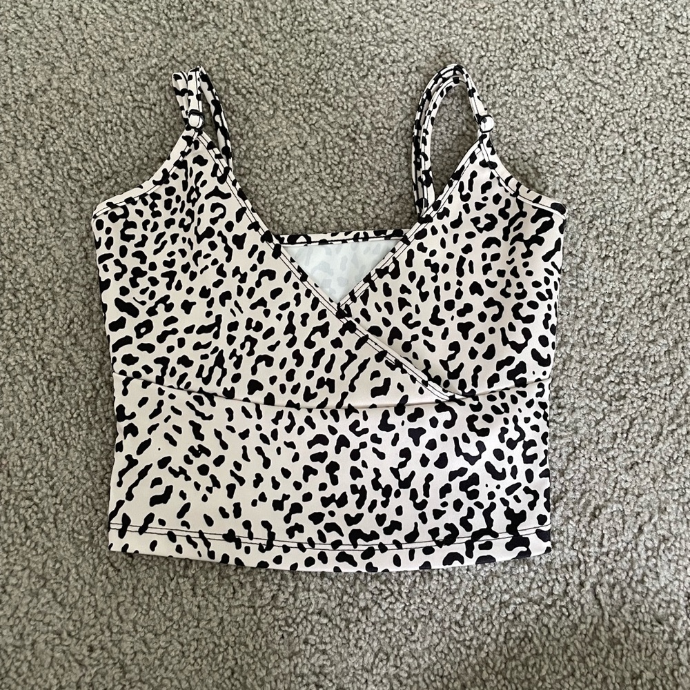 Cropped Cheetah Print Tank Top